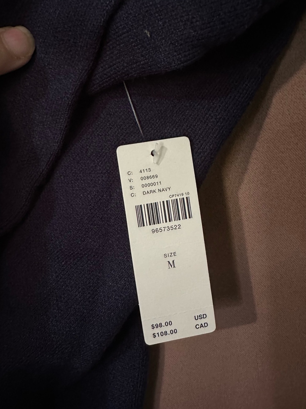 Maeve Navy Crewneck Sweater with Teal Trim - Picture 3 of 7